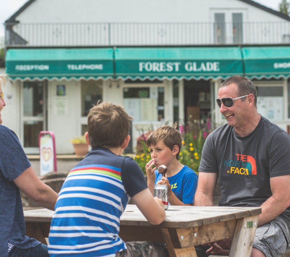 Relaxing outside at Forest Glade Holiday Park Cullompton