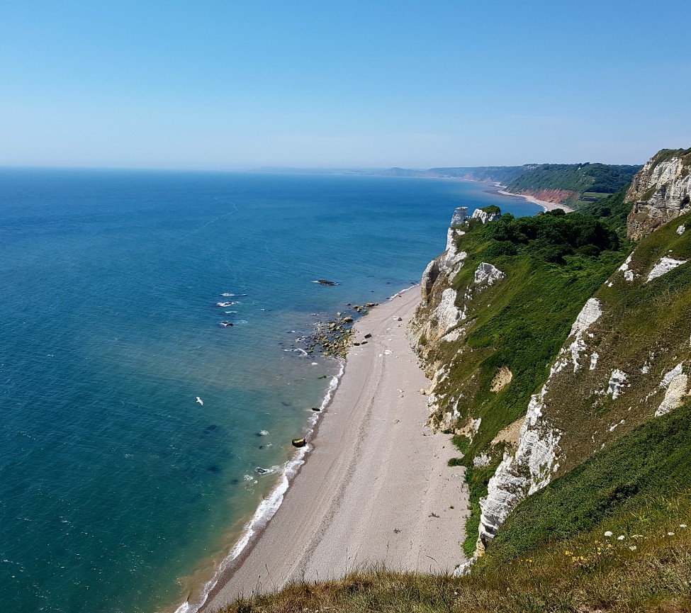 Beer Head Caravan Park view of cliffs and beach