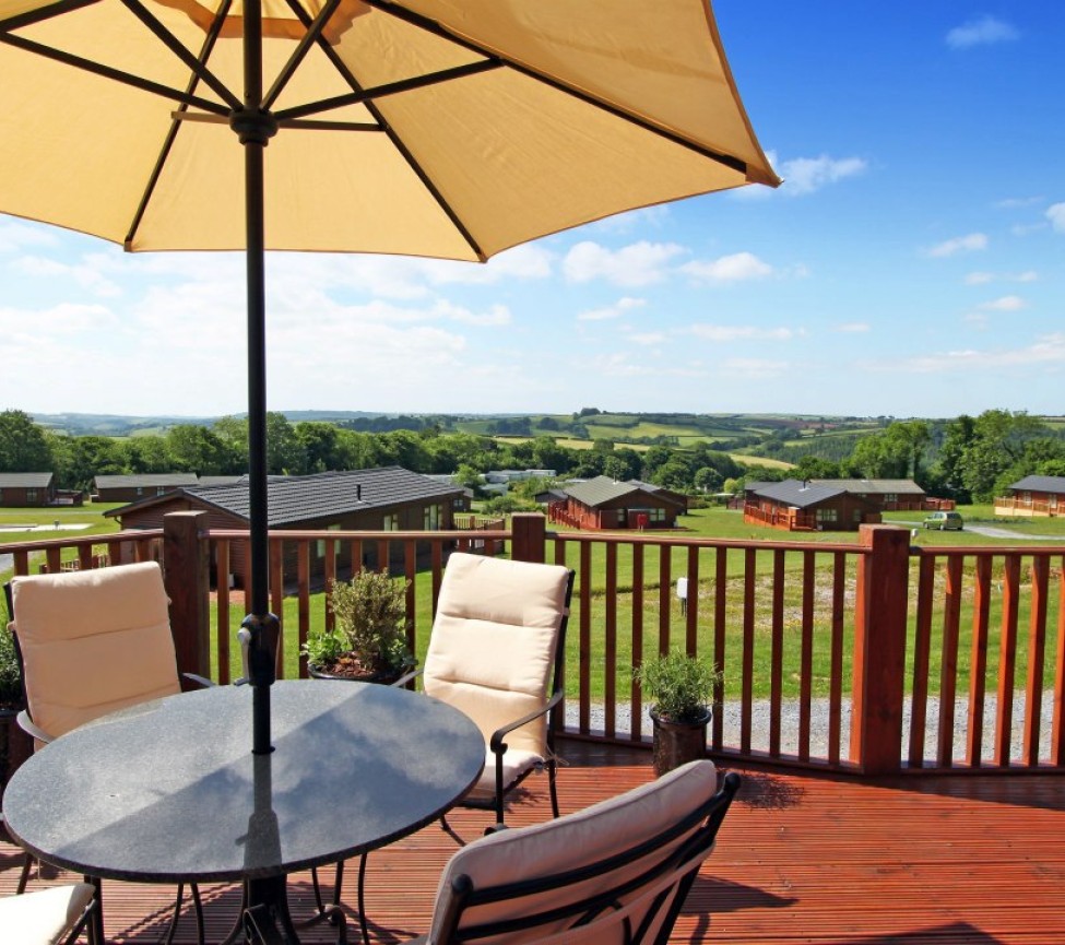 overlooking Webland Farm holiday park in Devon