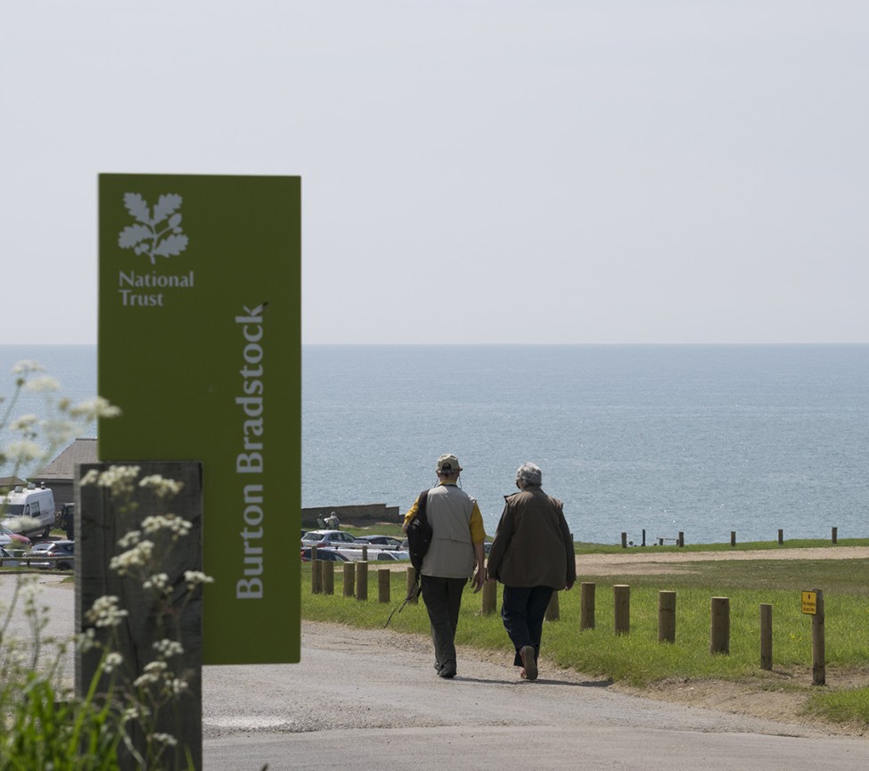 walking down to the coastal path