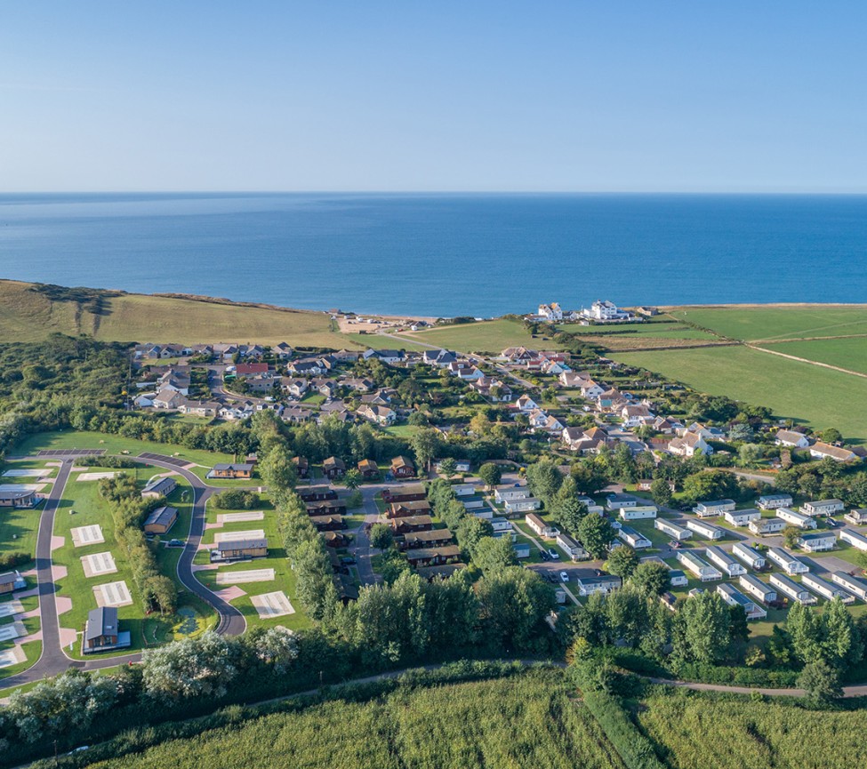 ariel view of Larkfield Caravan Park