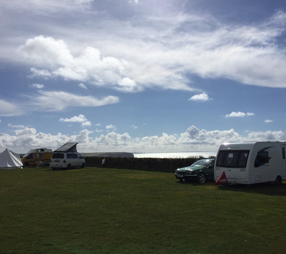 touring and camping area at Trethias Farm Caravan Park