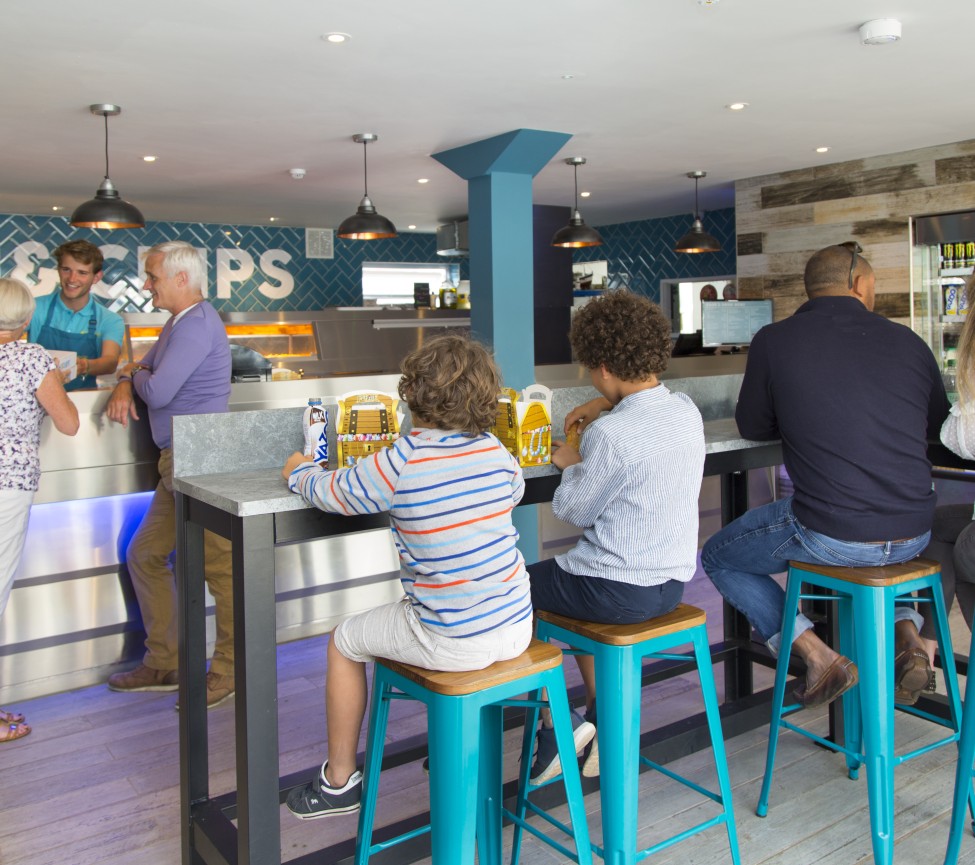 fish and chips at Ladram Bay Holiday Park