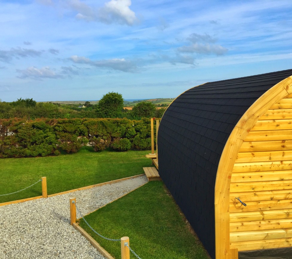 glamping pods at  Perran Quay Touring Park