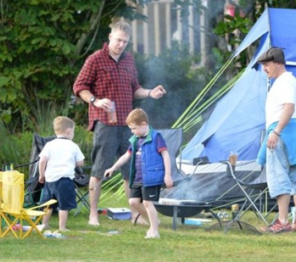 family camping area on the park