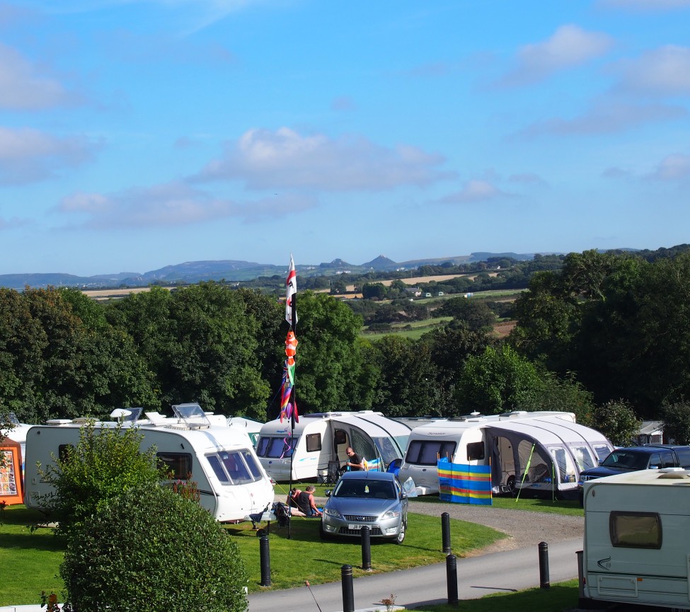 view of the Cornwall countrside from Trekenning Tourist Park