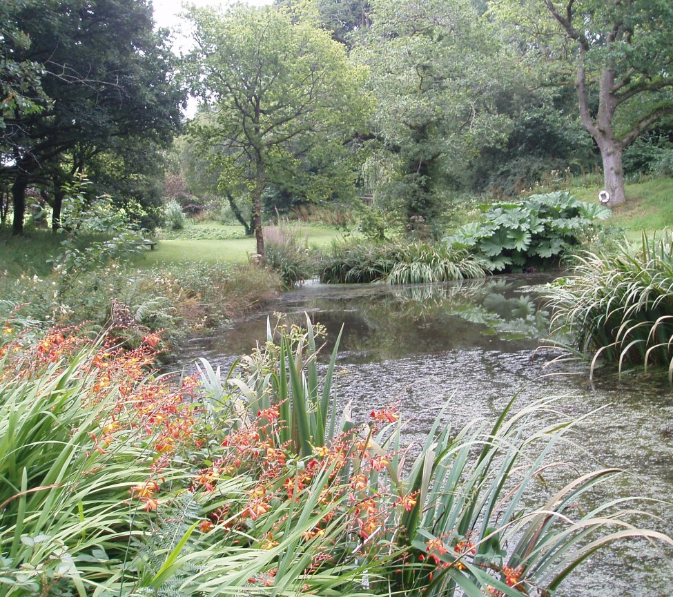 by the river at Smytham Holiday Park