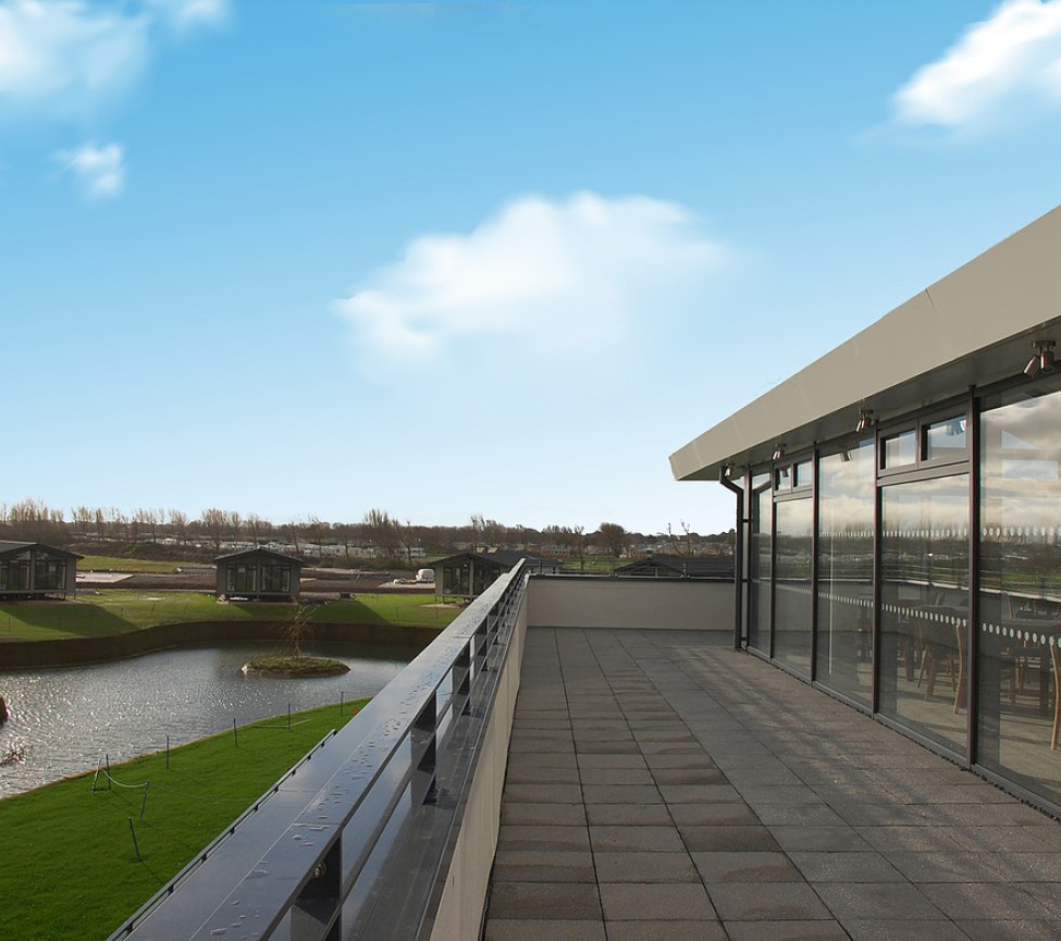 looking out from the decked area at Brean Country Club