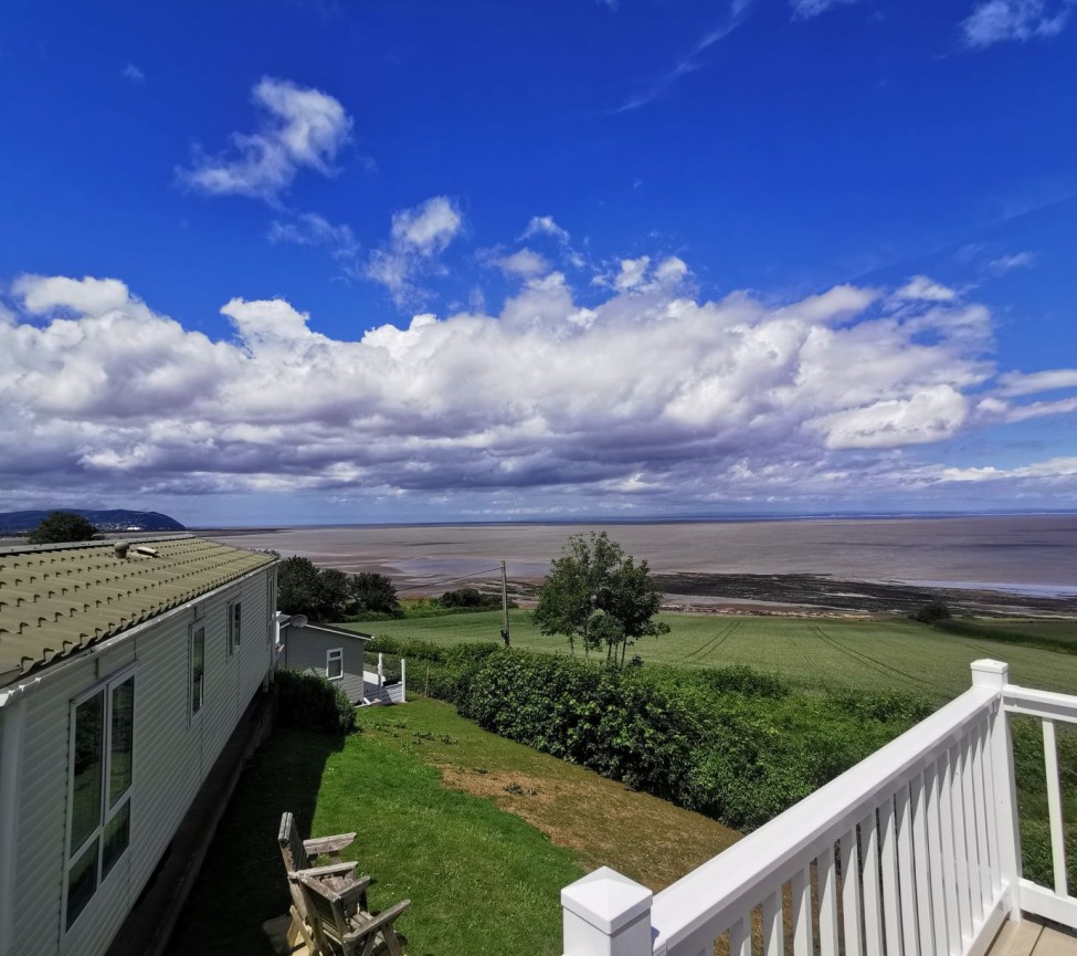 View to the beach from Beeches Holiday Park in Watchet