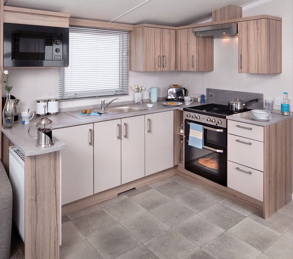 2024 Swift Loire kitchen with oven and microwave
