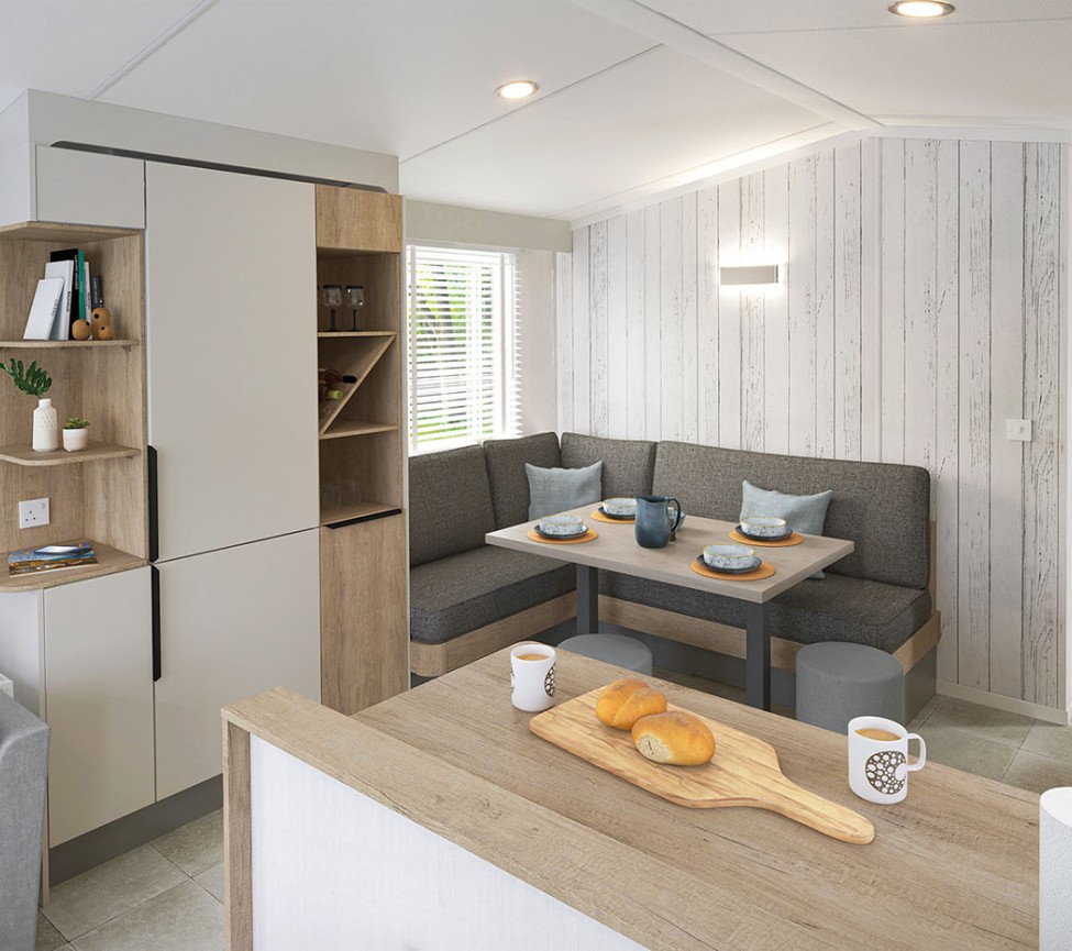 Modern dining are in the 2024 Swift Moselle holiday home