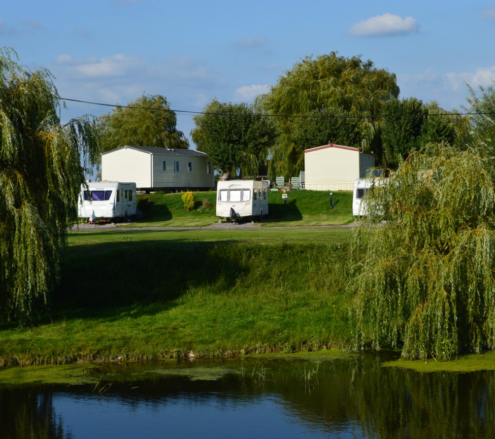 view of the lake at Westhill Farm Caravan Park