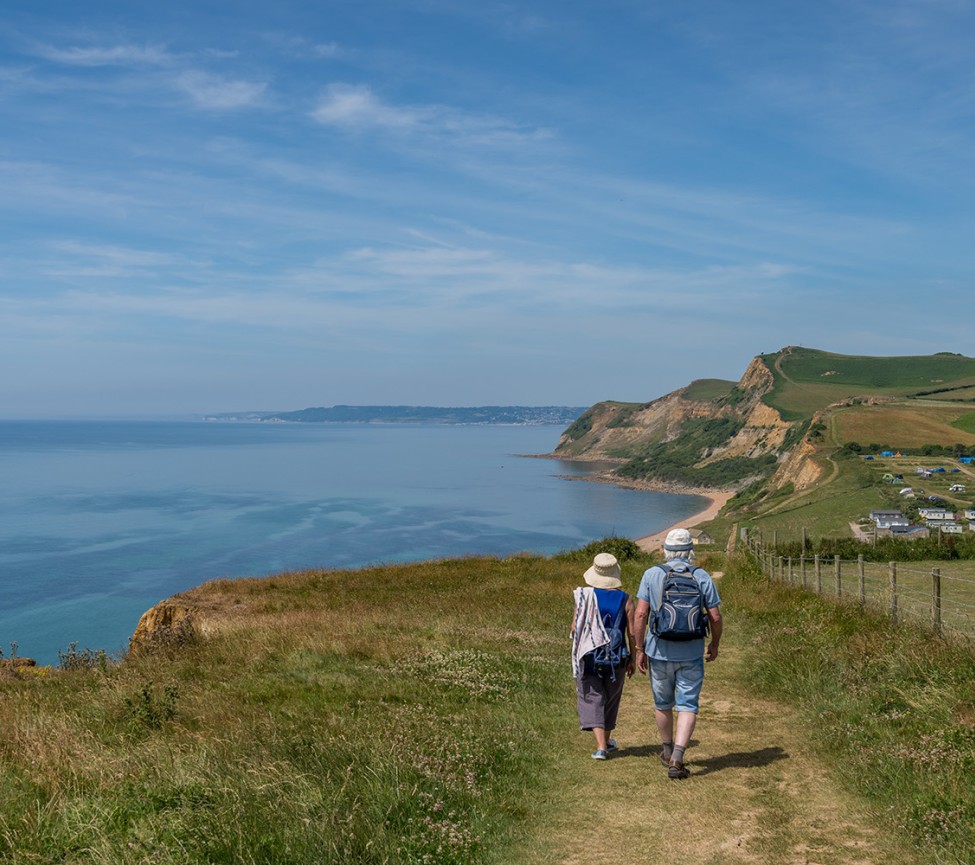 Highlands end with a path by the Jurassic coast