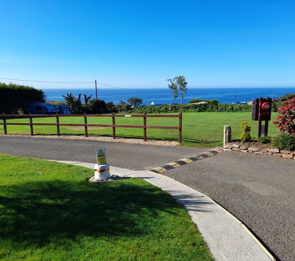 view over the fields at Polruan Holiday Centre