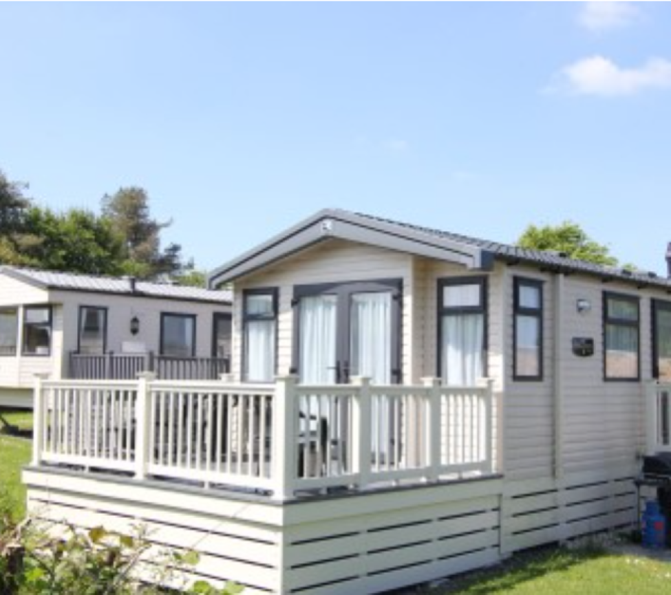 Hentervene Holiday Park holiday homes on Site white