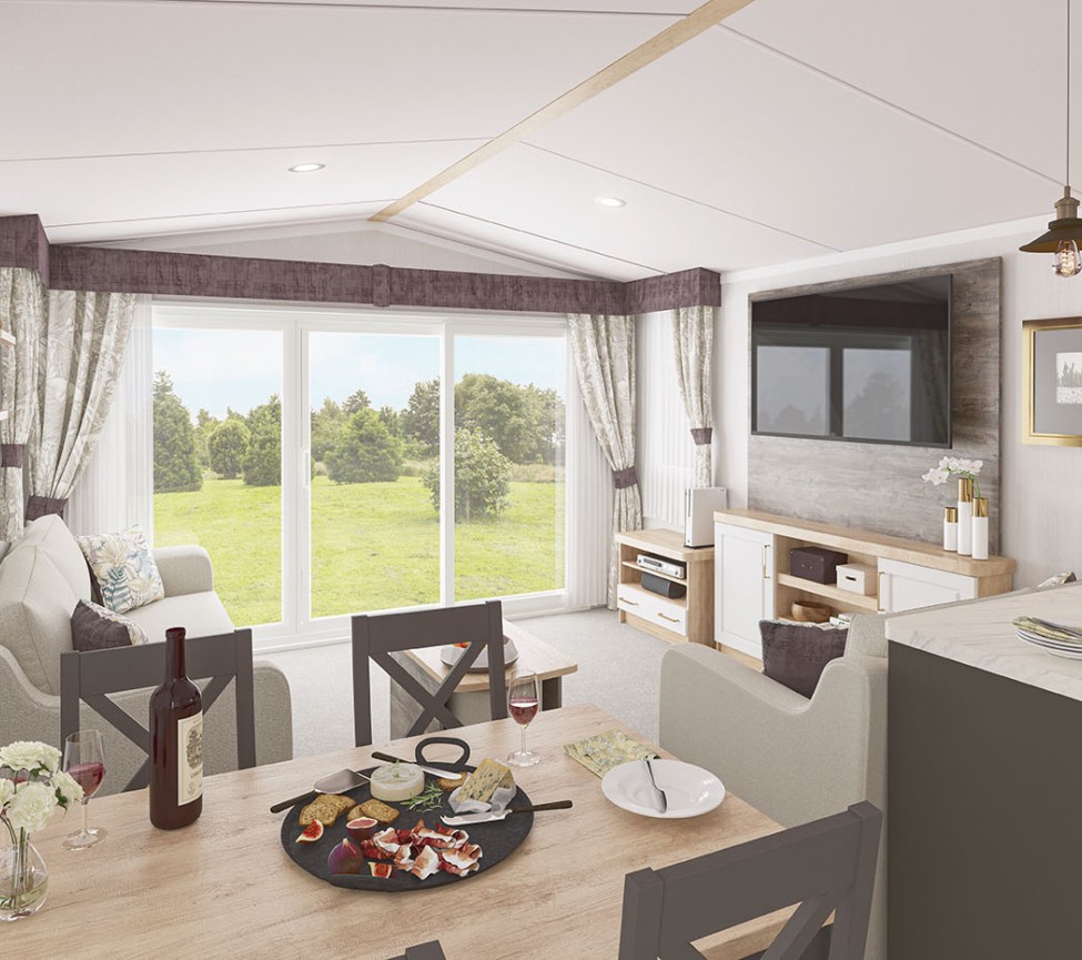 open plan living space in the 2025 Swift Bordeaux