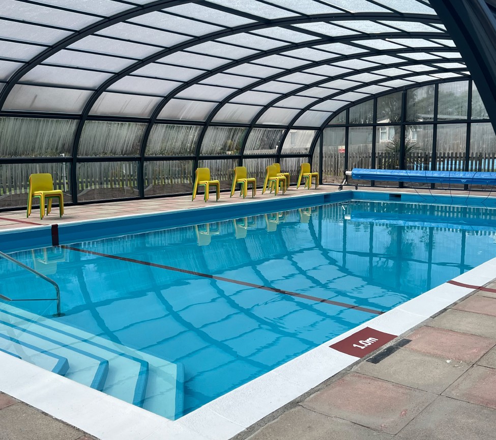 the swimming pool at Landscove Holiday Park