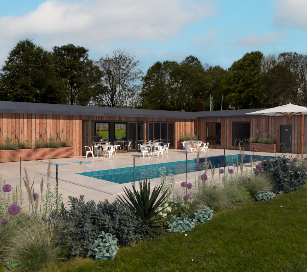 outdoor swimming pool at Riviera Bay Coastal Retreat
