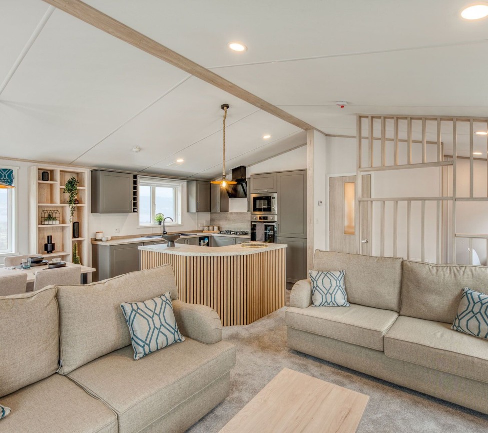 open plan living space in the Atlas Lilac Lodge 2025