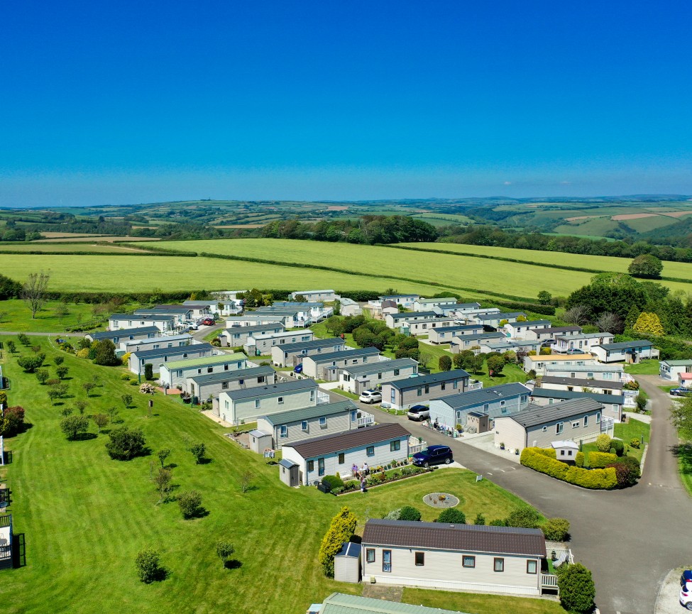 view from the air of Oaklands Park near Looe