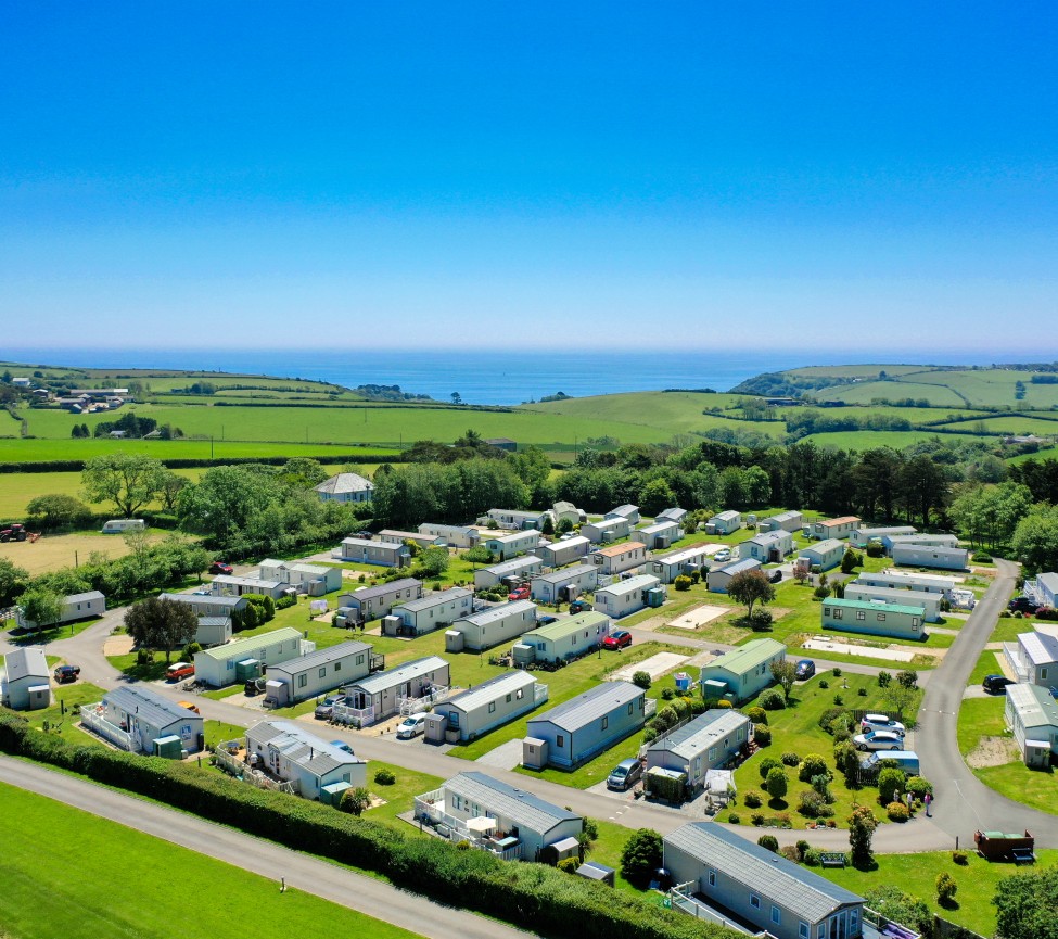 view from the air of Oaklands Park near Looe
