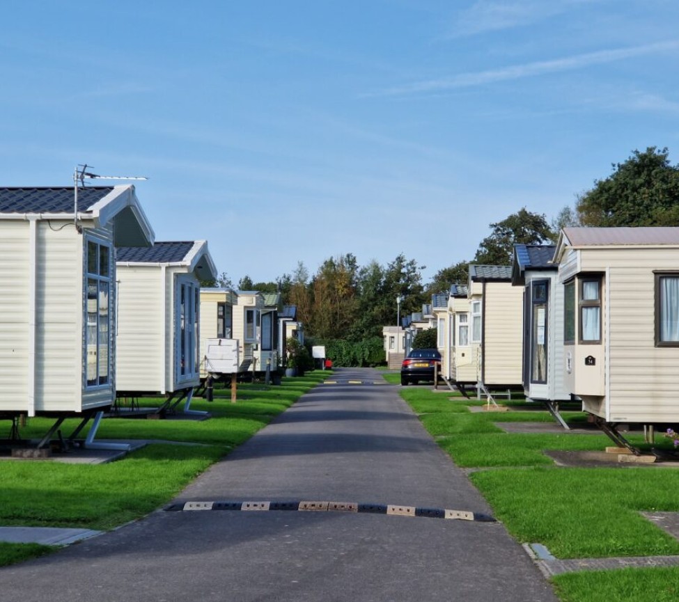 Newcombe caravan park row of caravans 