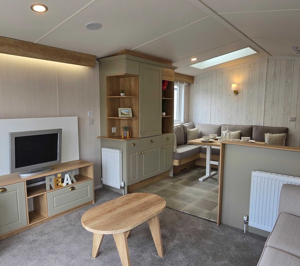 Interior Lounge view of the 2023 Swift Moselle Lodge