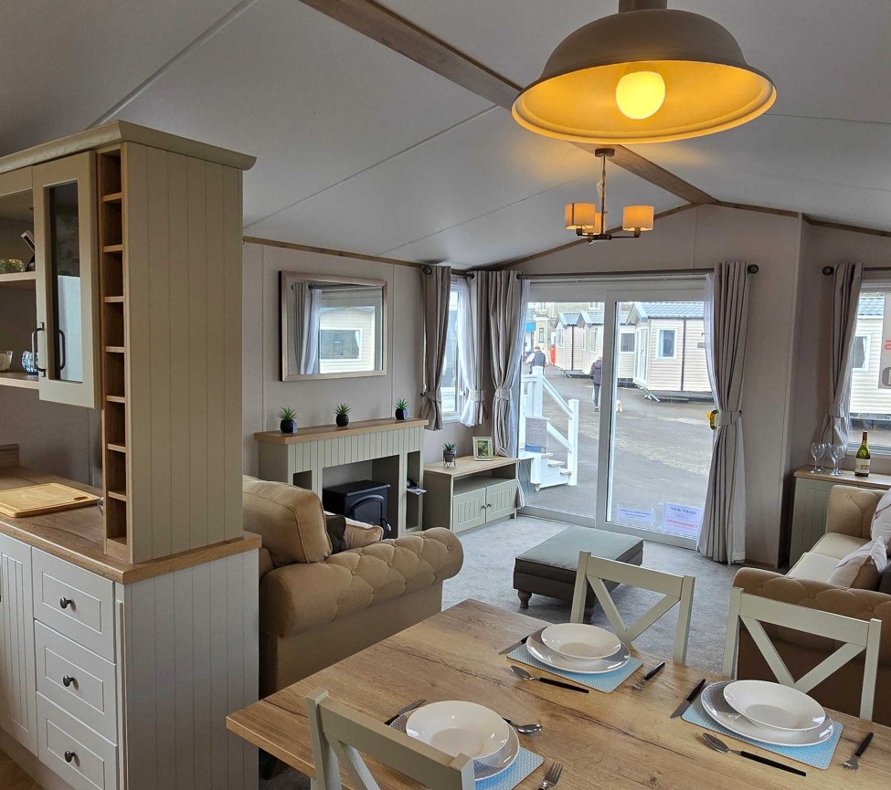 Interior Kitchen, Dining and Lounge area view of the 2023 Atlas Debonair