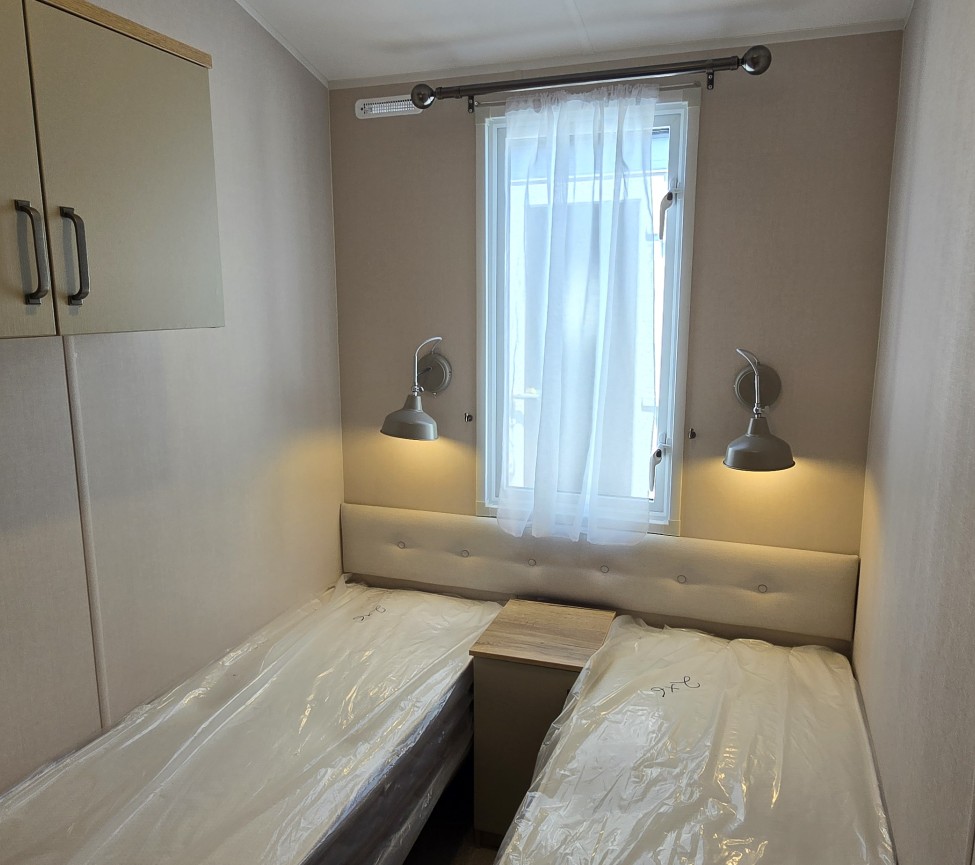 Interior Twin Bedroom view of the 2023 Atlas Debonair 38 x 12 x 3 Bedroom