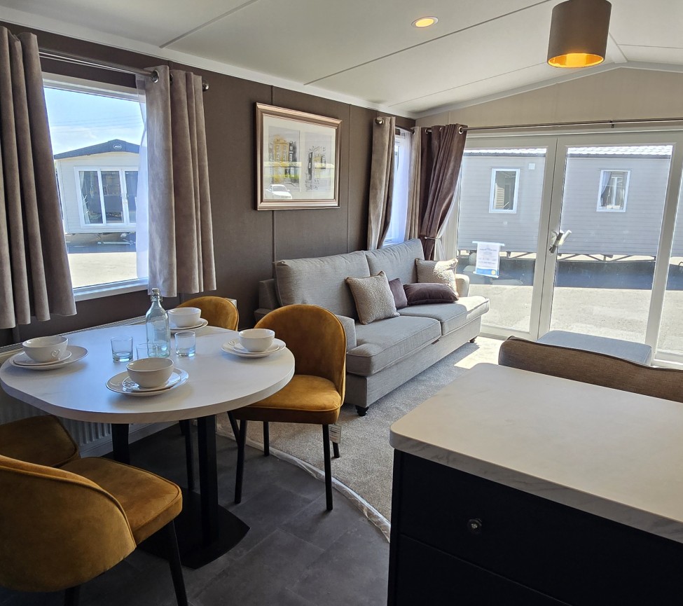 Interior Kitchen and Lounge Area view of the 2025 Swift Margaux 35 x 12 - 2 Bedroom
