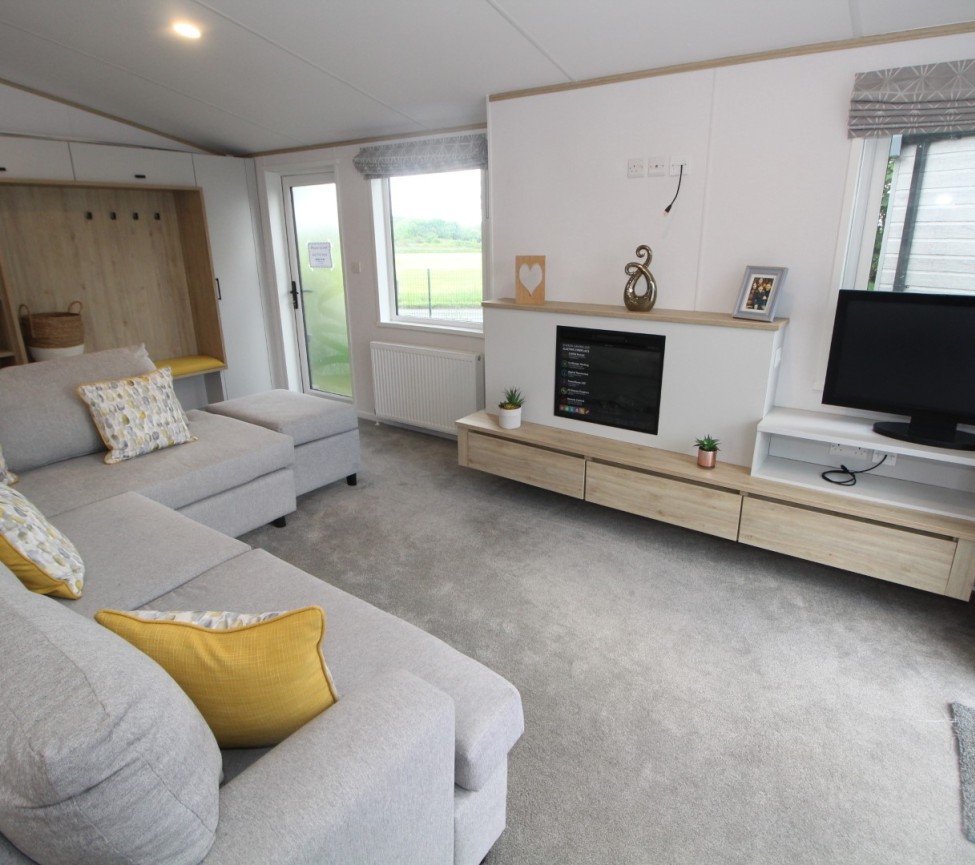 Interior Lounge view of the 2023 Atlas Oakwood Lodge 40 x 20 x 2 Bedroom