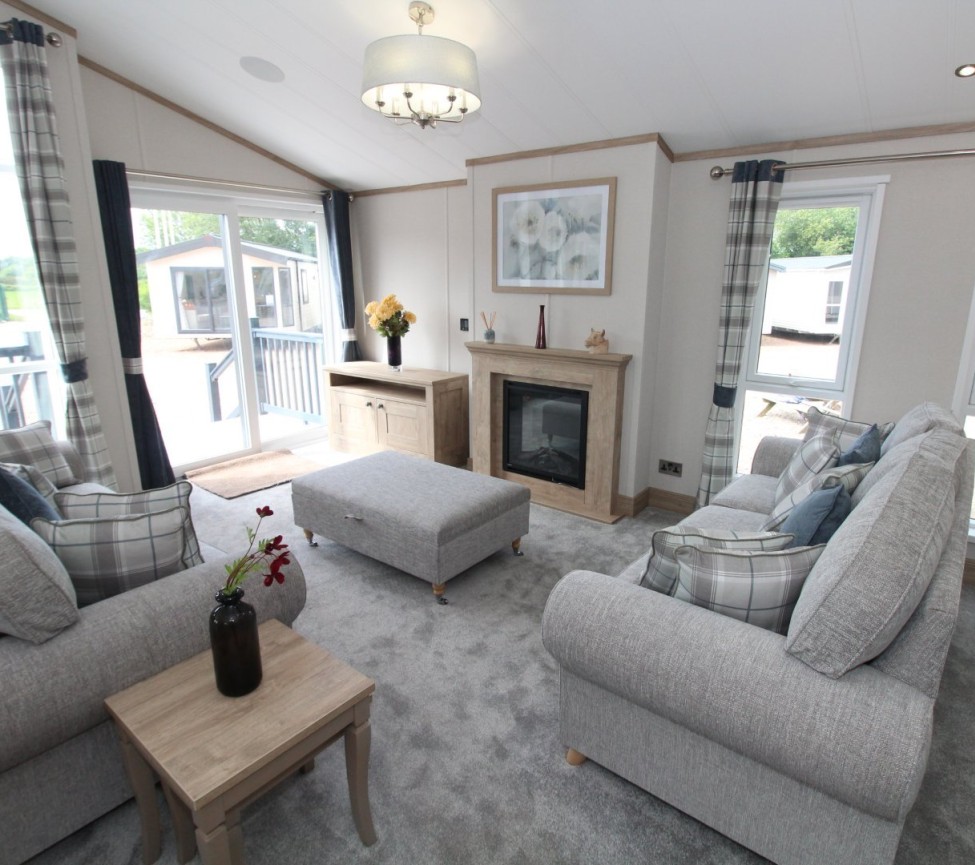 ABI Harrogate 2025 living area with fitted fire