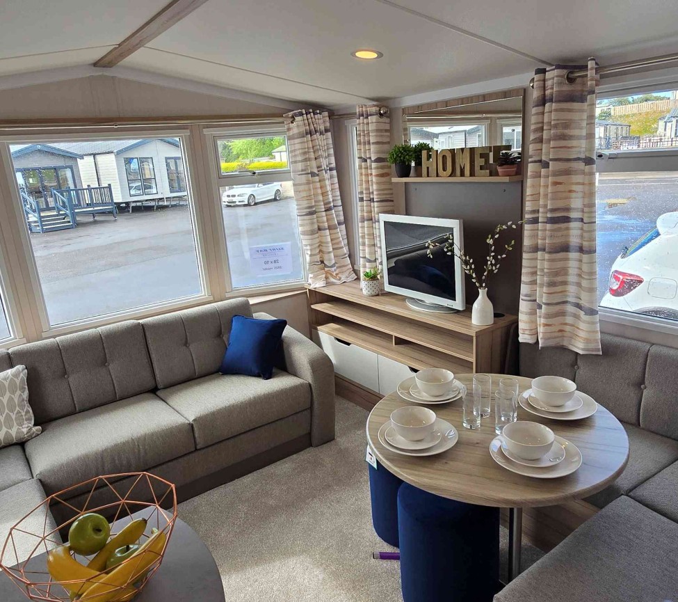 Interior Dining and Lounge view of the 2025 Swift Atlantique 28 x 10