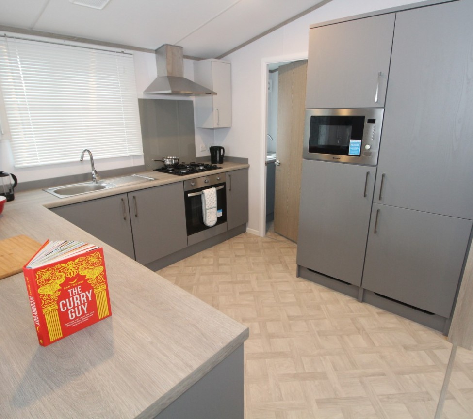 Interior Kitchen View of the 2023 Atlas Wisteria 40 x 20 3 Bed