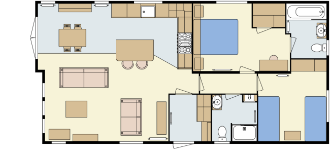 2024 Atlas Debonair Lodge 40x20 2 Bed floor plan