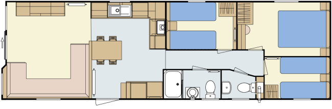 2024 Atlas Sahara 39x12 3 Bed floor plan