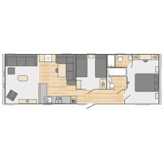 2024 Swift Moselle Lodge Scandi 42x14 2 Bed floor plan