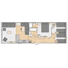 2024 Swift Moselle Lodge Scandi 42x14 3 Bed floor plan