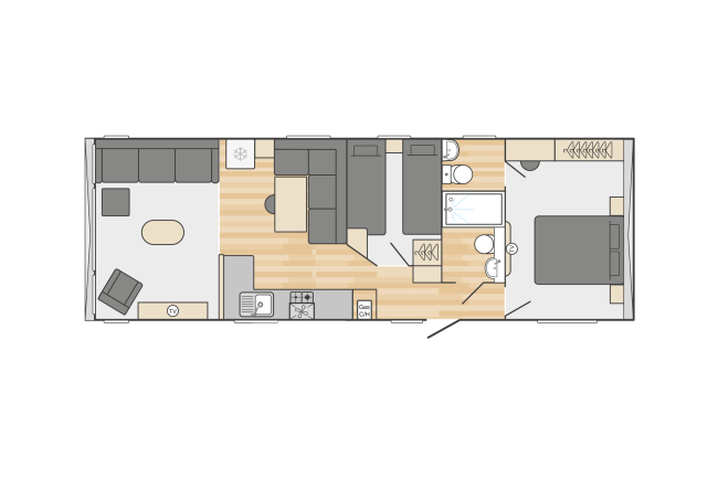 2024 Swift Moselle Country 35x12 2 Bed floor plan