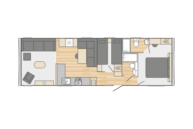 2024 Swift Moselle Scandi 38x12 2 Bed floor plan