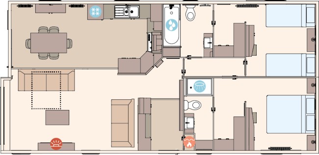 2024 ABI Kielder Exclusive 41x20 2 bed floor plan