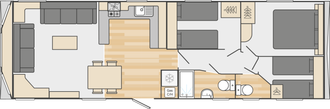 2024 Swift Provence 37x12 3 bed floor plan