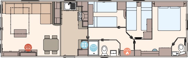 2024 ABI Wimbledon 40x12 3 bed Floor Plan