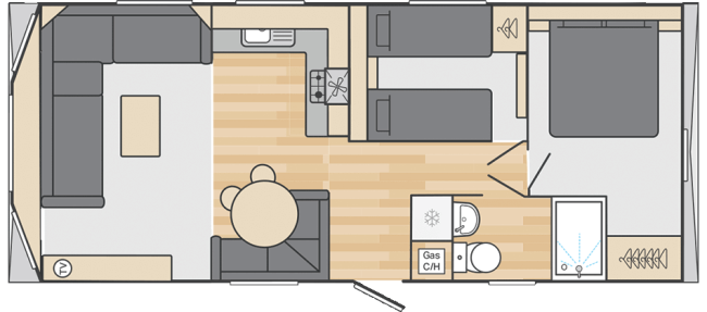 2026 Swift Loire 28 x 12 - 2 Bed Floor Plan