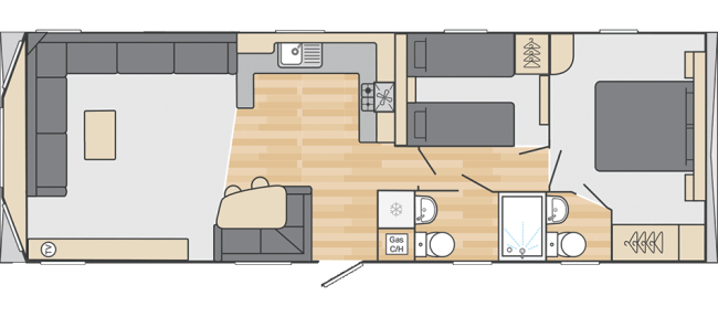 2026 Swift Loire 35 x 12 - 2 Bed Floor Plan