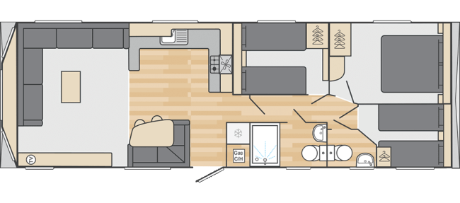 2026 Swift Loire 35 x 12 - 3 Bed Floor Plan