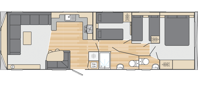 2026 Swift Loire 38 x 12 - 3 Bed Floor Plan