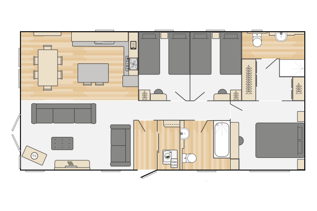 2026 Swift Edmonton Lodge 40 x 20 3 Bed Townhouse Floor Plan