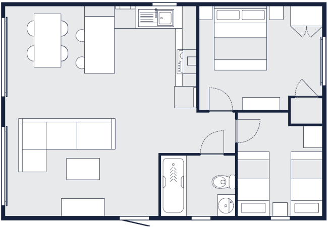2026 Victory Faraday Lodge 30 x 20 2 Bed Floor Plan