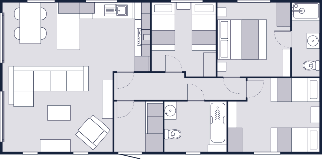 2026 Victory Faraday Lodge 42 x 20 3 Bed Floor Plan